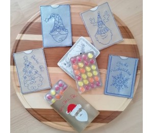 Stickserie ITH - Schokolinsen Adventskalender to go Hüllen